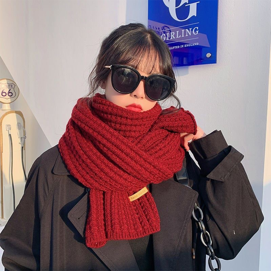 Wool Scarf Men - ผ้าพันคอไหมแคชเมียร์ถักหนา อุ่นสบาย ผ้าคลุมไหล่ยาวสำหรับฤดูหนาว ผ้าพันคอหนาสำหรับผู้หญิงและผู้ชาย เหมาะสำหรับการเดินทางและใช้ในออฟฟิศ