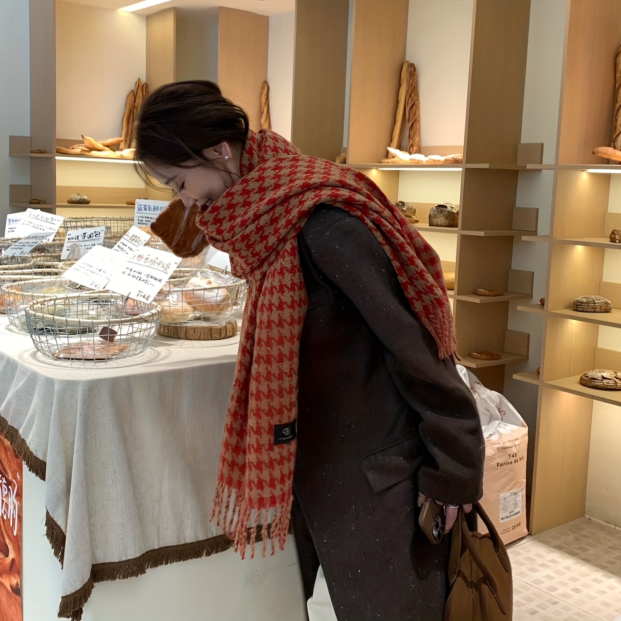 Wool Scarf Men - ผ้าพันคอขนสัตว์ FANGSIGE รุ่น Exquisite Hundred Tower