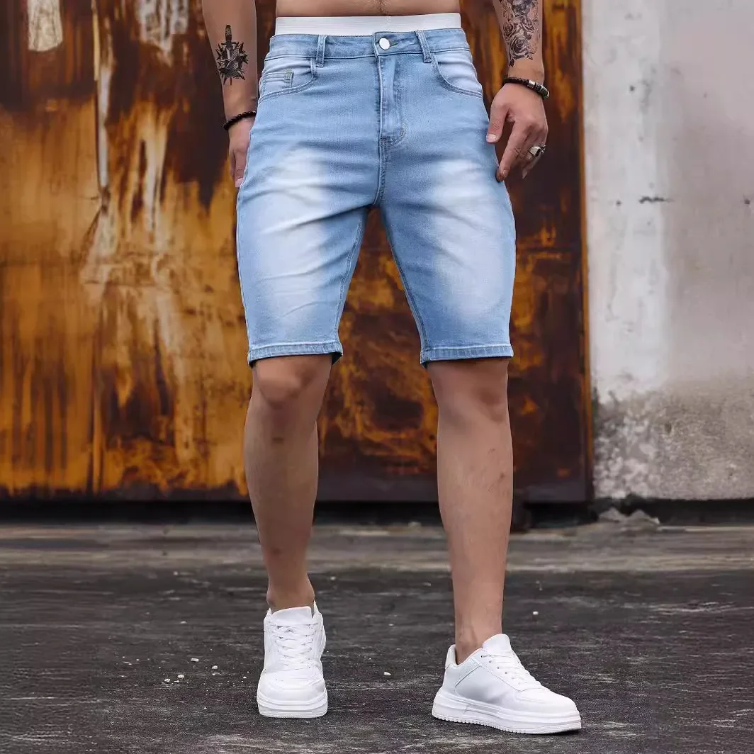 Levis Jeans 501 - กางเกงยีนส์ขาสั้นผู้ชาย ทรงตรง ยืดได้ ล้างสีวินเทจ แต่งขาด กระเป๋าติดกระดุม