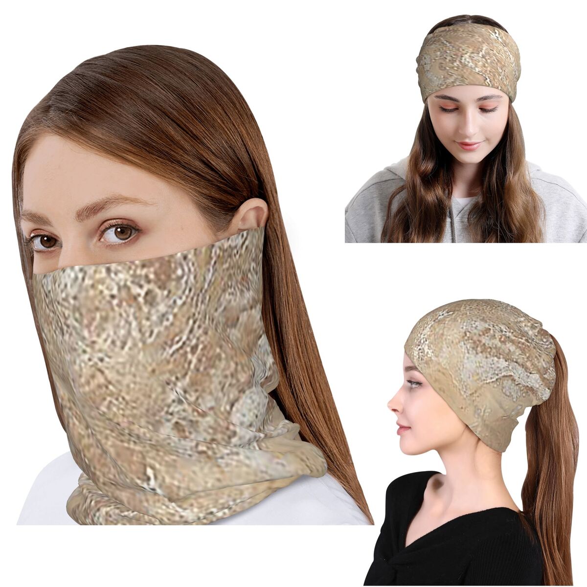Knit Beanie Hat Warm - ผ้าพันคอ ผ้าปิดหน้า ผ้าคลุมศีรษะ ผ้าพันคอสำหรับปั่นจักรยาน หมวกบีนนี่ สำหรับผู้ใหญ่