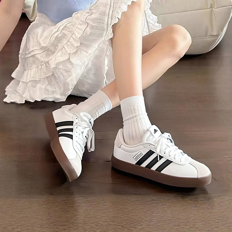 Adidas Shoes Samba - อาดิดาส ไวท์ แบล็ค ซูเอด โท แกม