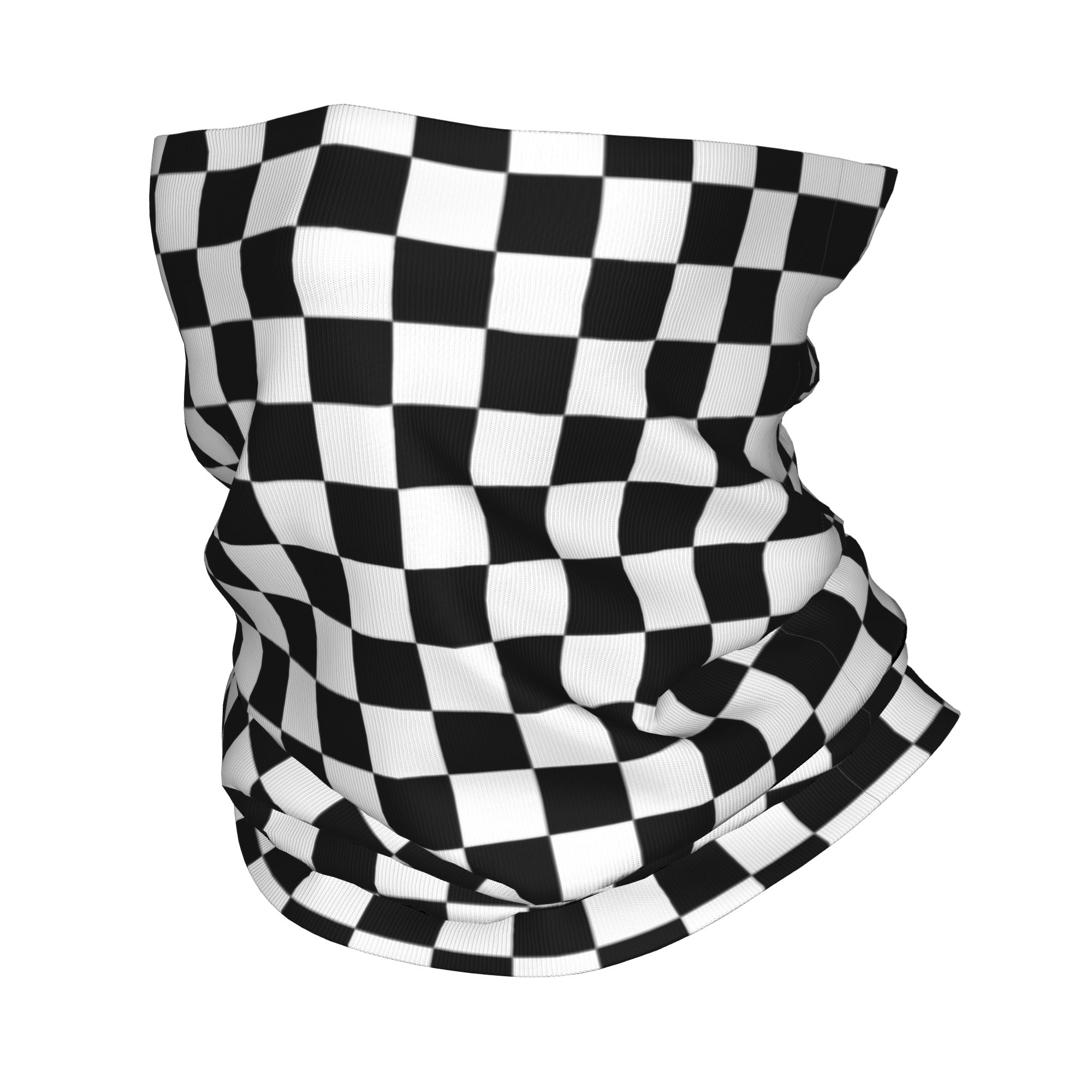 Neck Gaiter Fleece - ผ้าพันคอแบบเช็คเกอร์สำหรับแข่งรถ ป้องกันลมหนาว สำหรับผู้หญิงและผู้ชาย เหมาะสำหรับปั่นจักรยาน