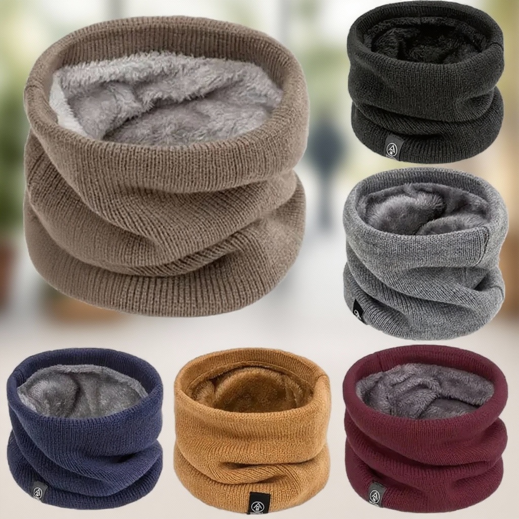 Neck Gaiter Fleece - ผ้าพันคอไหมพรมถักหนานุ่ม กันลม สำหรับฤดูหนาว ผ้าคลุมคอ กันหนาว สำหรับเล่นกีฬากลางแจ้ง