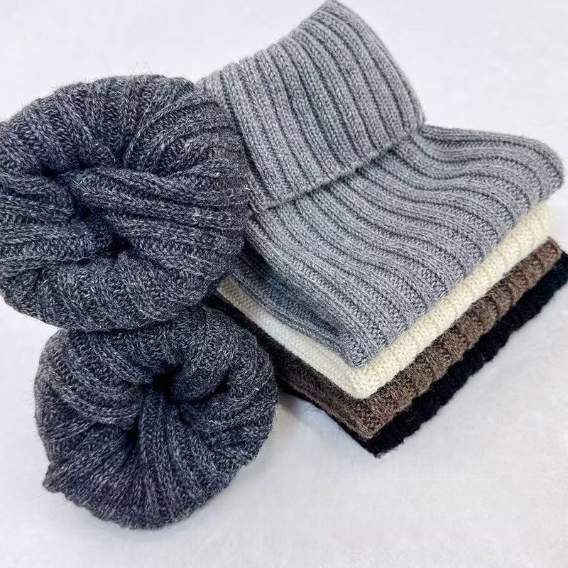 Thermal Sock Wool - ถุงเท้าอุ่นขาแบบถักไหมพรมหนา กันลื่น สำหรับฤดูหนาว แฟชั่น Y2K สำหรับผู้หญิง