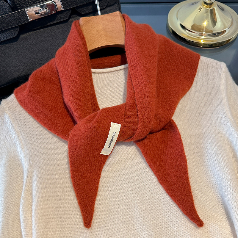 Shawl Wrap Winter - ผ้าพันคอไหมพรมถักสไตล์เกาหลี 100% ขนสัตว์ สำหรับผู้หญิง ผ้าคลุมศีรษะอุ่นๆ สำหรับฤดูหนาว