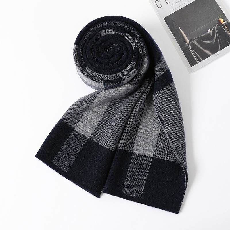 Wool Scarf Men - ผ้าพันคอหรูหราสำหรับผู้ชาย ผ้าพันคอขนสัตว์อุ่นสำหรับฤดูหนาว ผ้าพันคอแคชเมียร์ลายสก็อต ผ้าพันคอพัชมีนาแบบยาวสำหรับผู้ชาย ผ้าคลุมไหล่สำหรับกิจกรรมกลางแจ้ง ผ้าพันคอสำหรับผู้ชาย