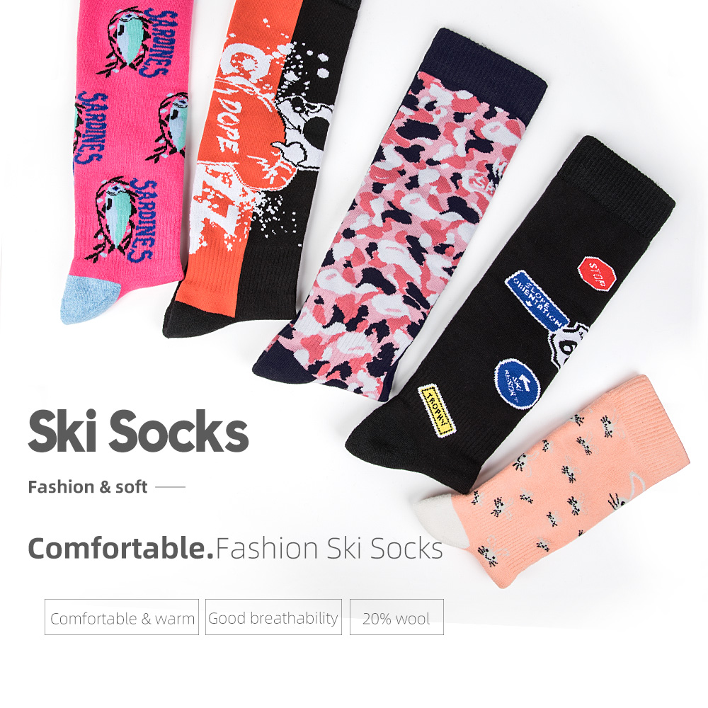 Thermal Sock Wool - Copozz กีฬากลางแจ้งถุงเท้าสกีหนาสูงฤดูหนาวหิมะถุงเท้าความร้อนเดินป่าขาอุ่นถุงเท้าขนสัตว์สําหรับผู้ชายผู้หญิง