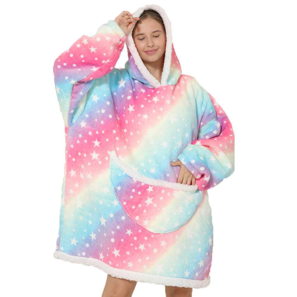 ผ้าห่มมีฮู้ดสำหรับผู้หญิง, ผ้า - Sherpa Hoodie Fleece บทวิจารณ์และราคา