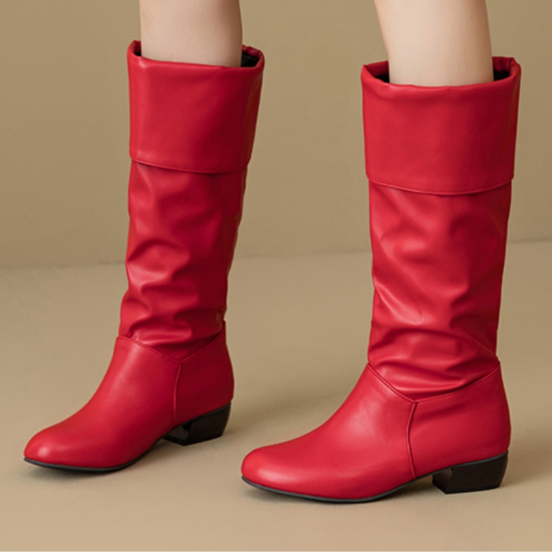 รองเท้าบูทสูงถึงเข่าแบบสวม จีบ - Waterproof Winter Boot บทวิจารณ์และราคา