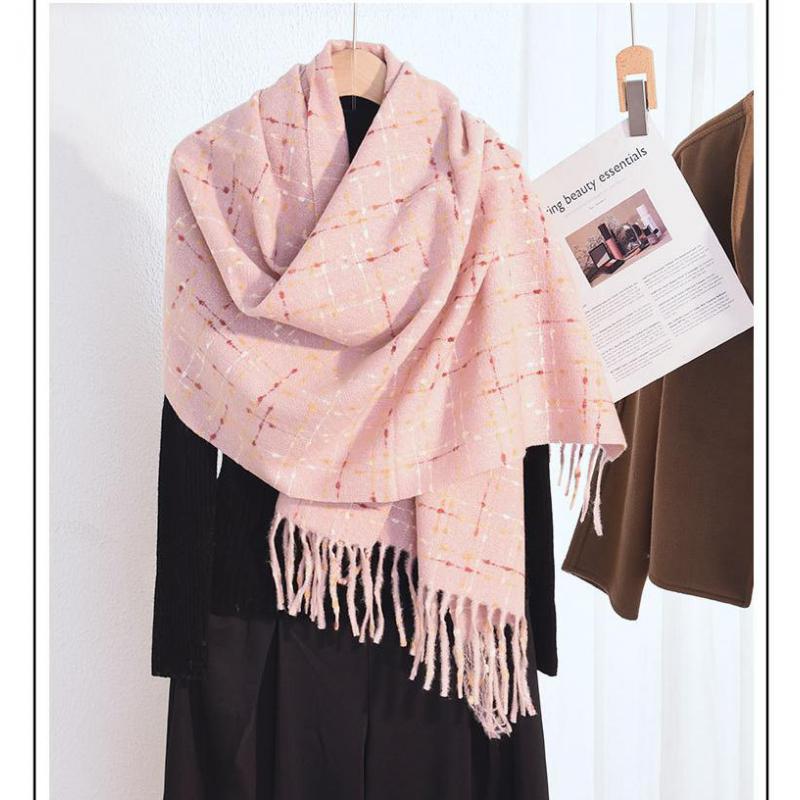 ผ้าพันคอไหมพรมลายสก็อตพิมพ์ลาย - Cashmere Pashmina Wrap บทวิจารณ์และราคา