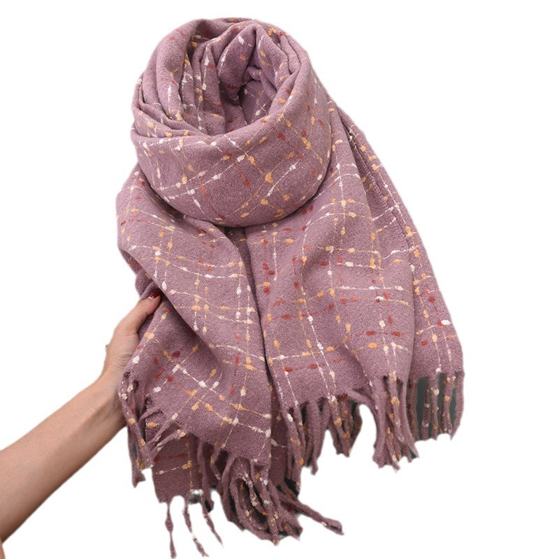 ผ้าพันคอไหมพรมลายสก็อตพิมพ์ลาย - Cashmere Pashmina Wrap บทวิจารณ์และราคา