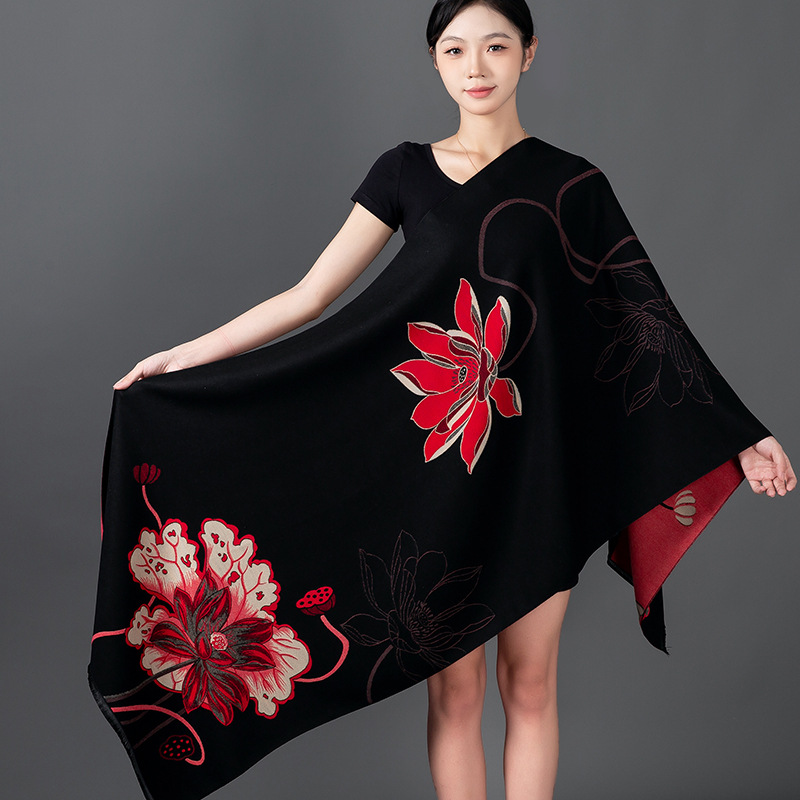 ผู้หญิงฤดูหนาวผ้าคลุมไหล่ผ้าพั - Shawl Wrap Winter บทวิจารณ์และราคา
