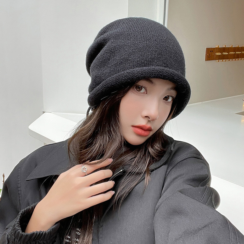 หมวกบีนนี่ถักไหมพรมสำหรับผู้หญ - Knit Beanie Hat Warm บทวิจารณ์และราคา