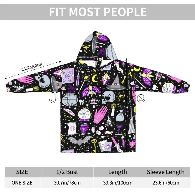 Magic Witchy Goth ขนาดใหญ่ผ้าห - Sherpa Hoodie Fleece บทวิจารณ์และราคา