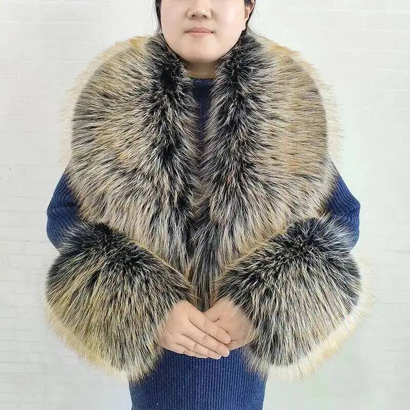 ผ้าพันคอขนเฟอร์เทียมลายสุนัขจิ - Shawl Wrap Winter บทวิจารณ์และราคา