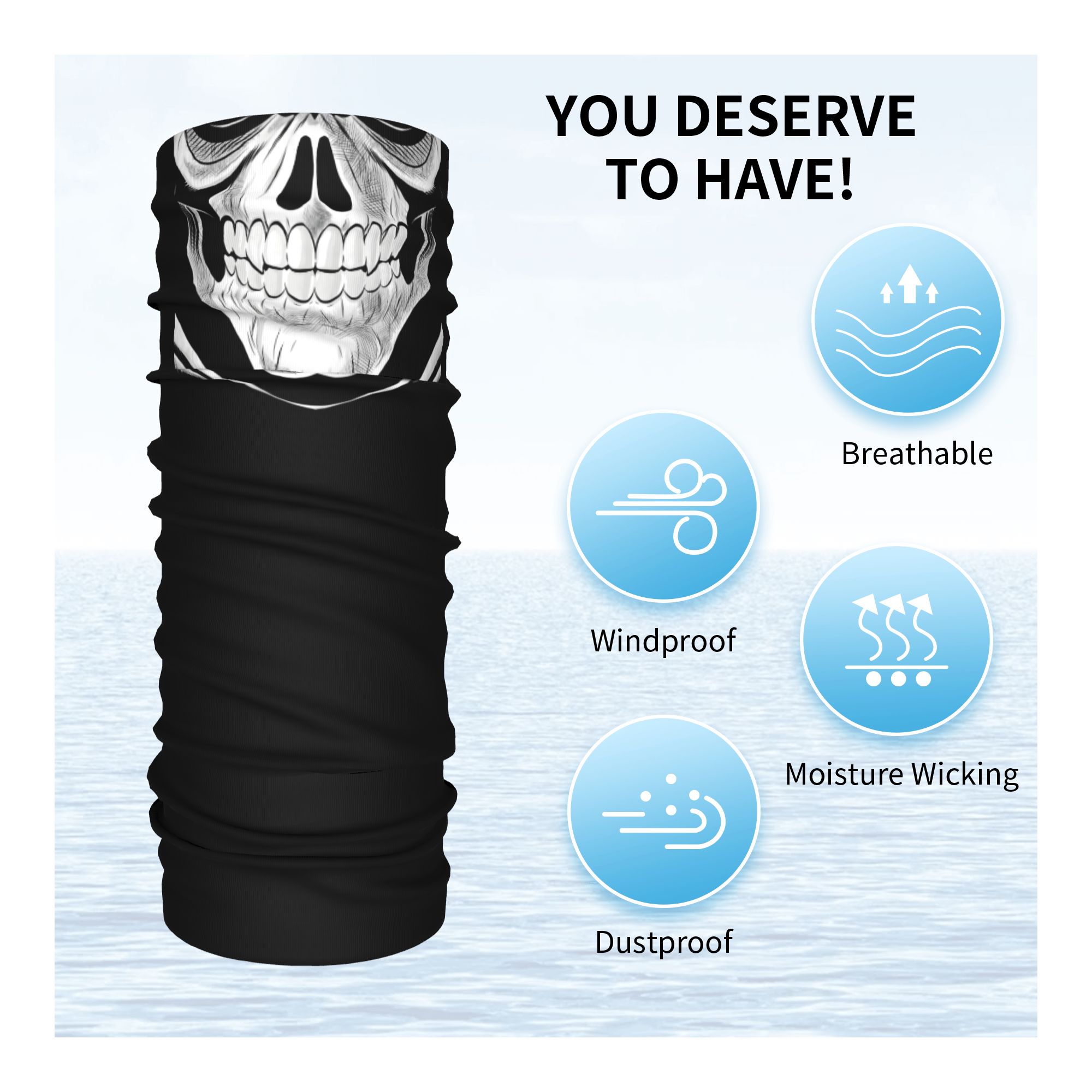 ผ้าคลุมหน้าแบบไร้รอยต่อ ลายหัว - Neck Gaiter Fleece บทวิจารณ์และราคา