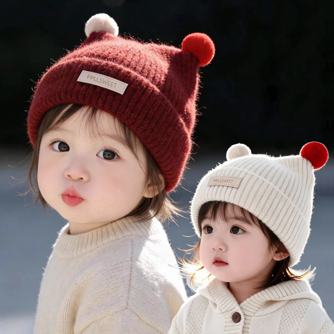 หมวกไหมพรมเด็กอายุ 1-4 ปี น่าร - Knit Beanie Hat Warm บทวิจารณ์และราคา