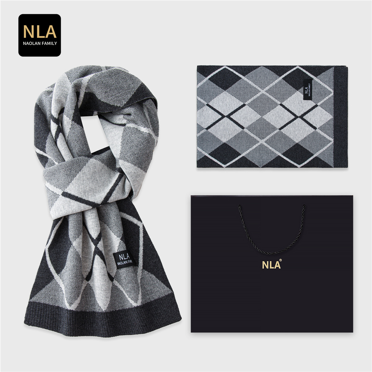 กล่องของขวัญ ผ้าพันคอไหมพรมถัก - Wool Scarf Men บทวิจารณ์และราคา