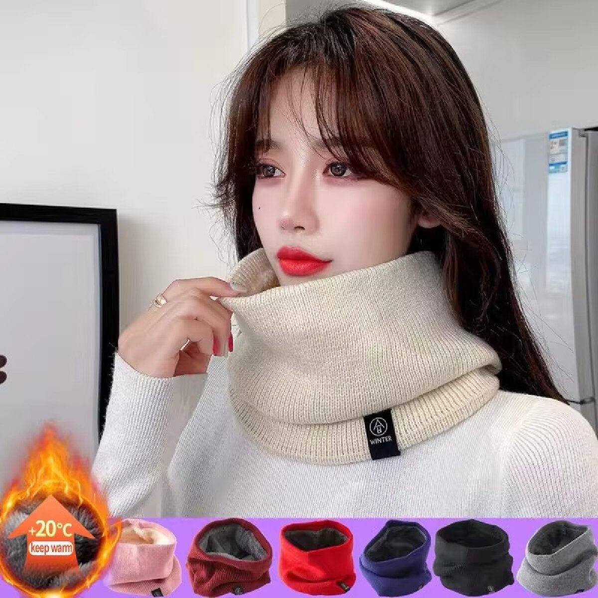 Solid ฤดูหนาว Plush Muffler ถั - Neck Gaiter Fleece บทวิจารณ์และราคา
