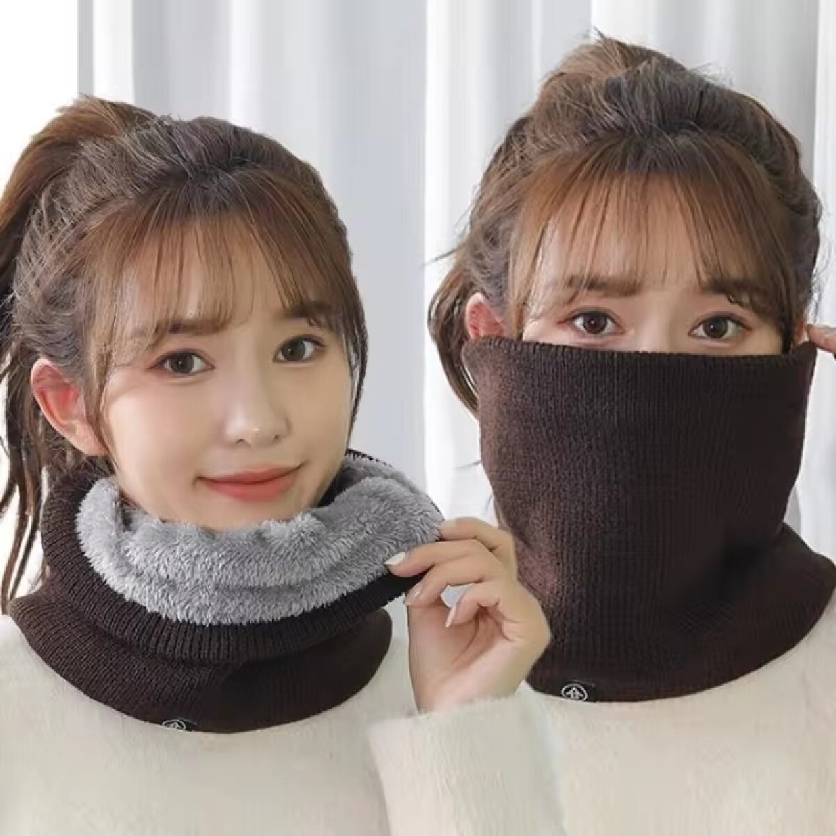 Solid ฤดูหนาว Plush Muffler ถั - Neck Gaiter Fleece บทวิจารณ์และราคา